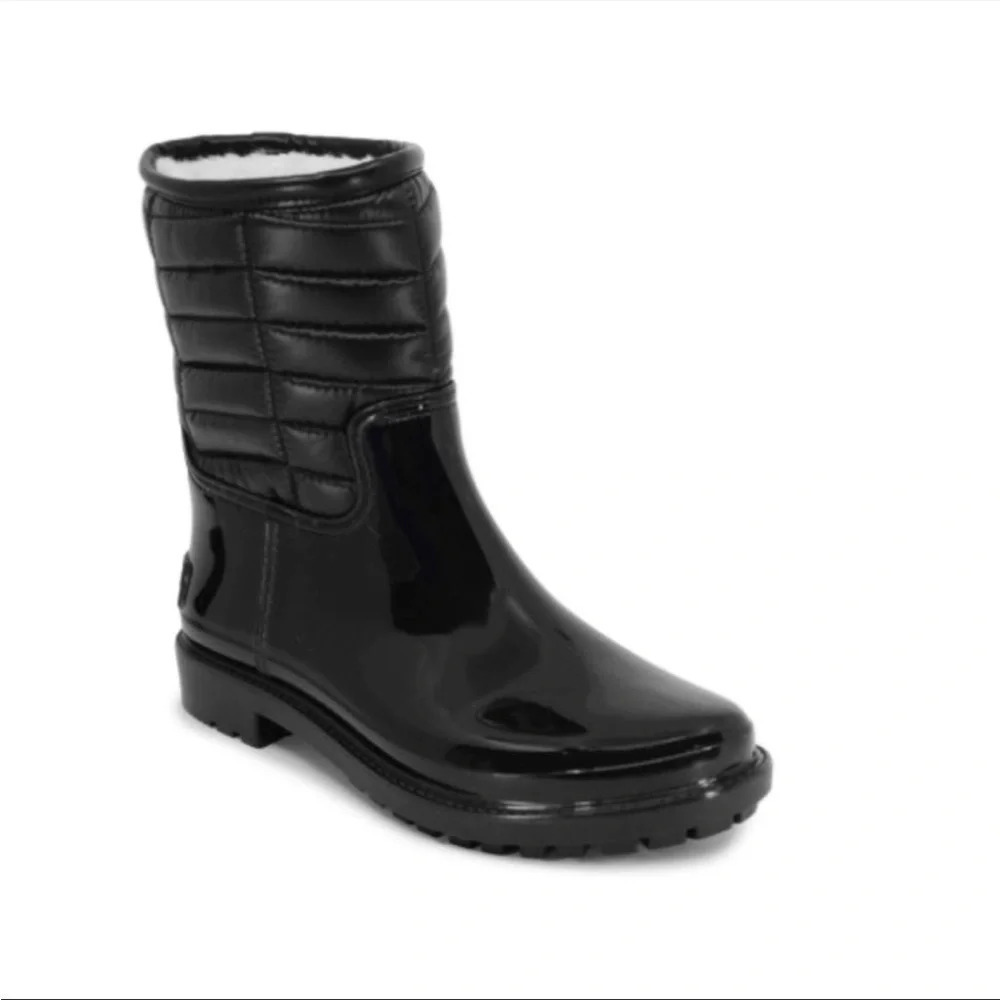 Nautica Aalilah waterproof boots Faux fur lined black patent size 8